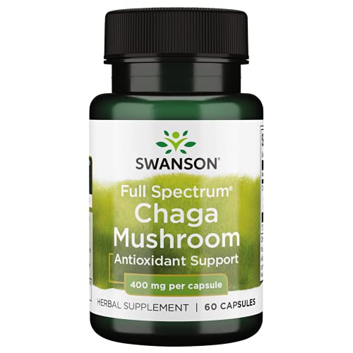 Book Cover Swanson Full Spectrum Chaga Mushroom Antioxidant Immune Support 400 Milligrams 60 Capsules