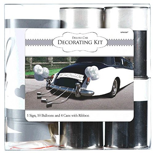 Book Cover Amscan Wedding Deluxe Car Decorating Kit, 1 piece