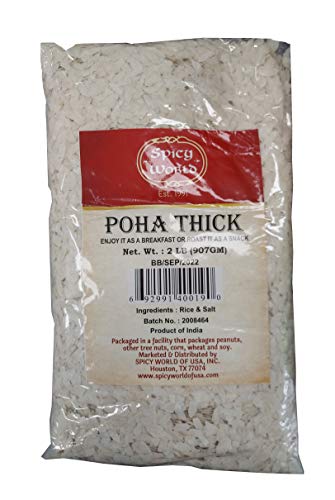 Book Cover Spicy World Swad Poha THICK (Flattened Rice), 32 Ounce, 2 pound (pack of 1)
