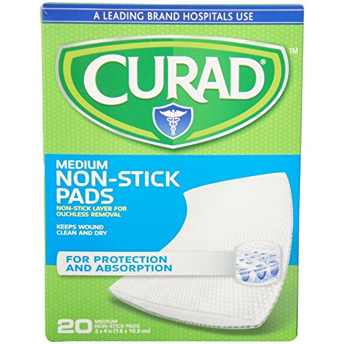 Book Cover Curad Medium Non-Stick Pads 3 Inches X 4 Inches 20 Each (Box of 20)