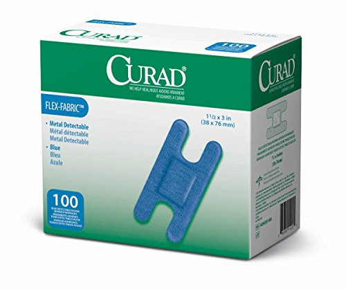 Book Cover Curad Knuckle, Woven Blue Detectable Bandage, 100-Count