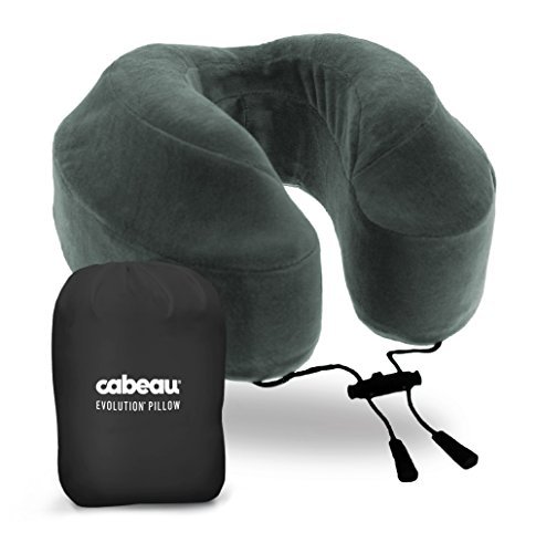Book Cover Cabeau Evolution Memory Foam Travel Neck Pillow - The Best Travel Pillow with 360 Head, Neck and Chin Support, Black