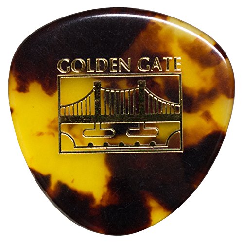 Book Cover Golden Gate MP-12 Deluxe Tortoise Style Mandolin Pick - Rounded Triangle - Dozen