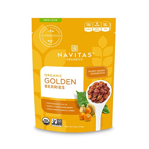 Book Cover Navitas Organics Goldenberries, 4oz. Bag, 4 Servings â€” Organic, Non-GMO, Sun-Dried, Sulfite-Free