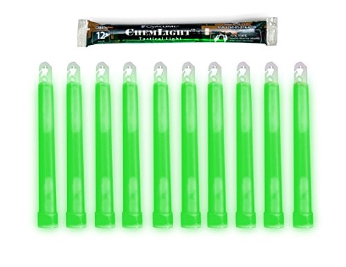 Book Cover Cyalume ChemLight Military Grade Chemical Light Sticks, Green, 6 Long, 12 Hour Duration (Pack of 10) by Cyalume
