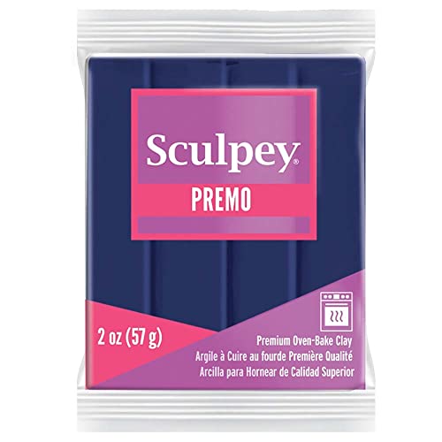 Book Cover Sculpey Premo Polymer Oven-Bake Clay, Ultramarine Blue Hue, Non Toxic, 2 oz. bar, Great for jewelry making, holiday, DIY, mixed media and more. Premium clay Great for clayers and artists.