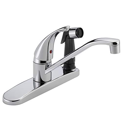 Book Cover Peerless Single-Handle Kitchen Sink Faucet with Integrated Side Sprayer, Chrome P114LF