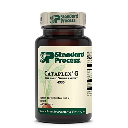 Book Cover Standard Process Cataplex G - Whole Food Nervous System Supplements, Metabolism, Brain Supplement and Liver Support with Calcium Lactate, Riboflavin, Wheat Germ, Choline and More - 360 Tablets