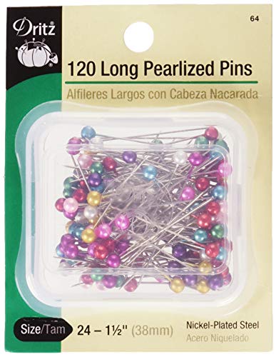 Book Cover Dritz Long Pearlized Pins-Size 24 120/Pkg, Other, Multicoloured, 4.03 x 9.62 x 11.9 cm
