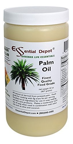 Book Cover Palm Oil - 1 Quart - 32 oz - RSPO Certified - Sustainable - Food Grade - Kosher - Not Hydrogenated - Safety Sealed HDPE Container with resealable Cap