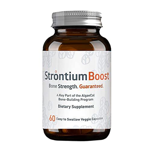 Book Cover AlgaeCal - Strontium Boost, Natural Strontium Supplement for Bone Density Increase, Strontium Citrate 680 mg, Easy to Swallow for Bone Health & Bone Strength, Gluten-Free - Natural 60 Veggie Caps