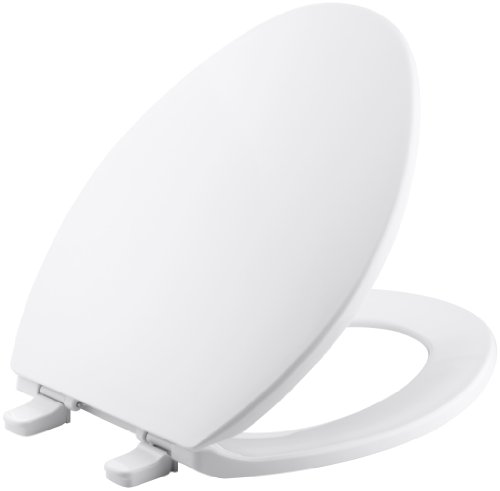 Book Cover Kohler 4774-0 Brevia with Quick-Release Hinges, White, Elongated Toilet Seat