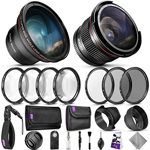 Book Cover 58mm Altura Photo Professional Accessory Kit for Canon EOS Rebel T8i T7i T7 T6i T6 SL3 DSLR – Wide Angle & Fisheye Lens, Filter Kit (Macro Close-Up Set, UV, CPL, ND4) & More Accessories