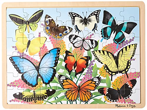 Book Cover Melissa & Doug Butterfly Garden 48pc Wooden Jigsaw Puzzle