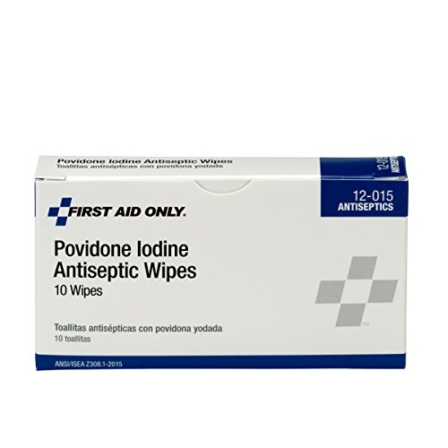 Book Cover First Aid Only 12-015 Antiseptic Povidone PVP Iodine Wipe (Box of 10)