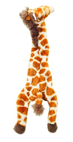 Book Cover SPOT by Ethical Products Skinneeez - The Original Stuffless Alternative Interactive Squeak Chew Toy For Large and Small Dog - Giraffe - Small