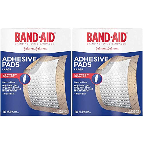 Book Cover Band-Aid Brand Adhesive Bandages, Large Adhesive Pads, 10-Count Bandages (Pack of 2)