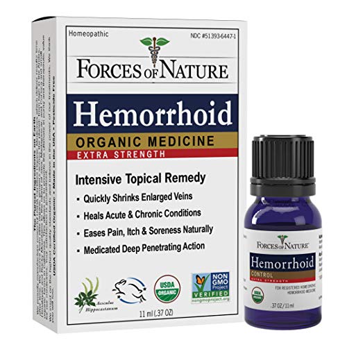 Book Cover Forces of Nature â€“Natural, Organic, Hemorrhoid Extra Strength Relief (11ml) Non GMO, No Harmful Chemicals -Quickly Shrink Enlarged Veins, Ease Pain, Soreness, Itching Associated with Hemorrhoids