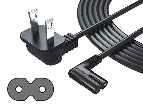 Book Cover [UL Listed] Pwr+ Extra Long 12 Ft 2-Prong AC Wall 2 Slot Power Cord L-Type for Samsung LED LCD TV Smart Monitor, Xbox One-S X, PS4 Console Cable (Figure 8) - 3903-000853 3903-000599