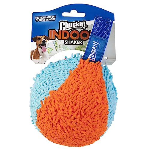 Book Cover Chuckit! Indoor Fetch Shaker Dog Toy (7.5 Inch), Orange and Blue