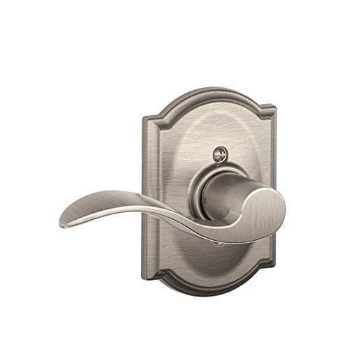 Book Cover Schlage Accent Lever with Camelot Trim Non-Turning Lock in Satin Nickel - Left Handed - F170 ACC 619 CAM LH