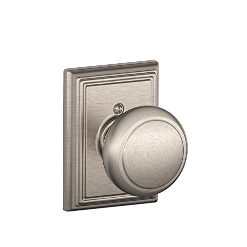 Book Cover Schlage F170 AND 619 ADD Andover Door Knob with Addison Trim, One Sided Non-Turning Dummy Door Handle, Satin Nickel