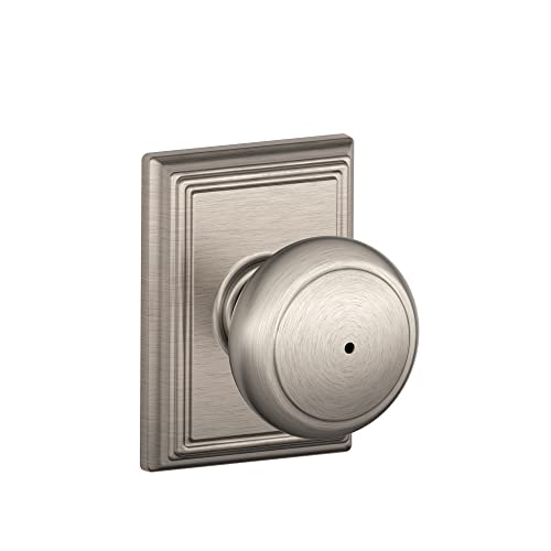 Book Cover Schlage F40 AND 619 ADD Andover Door Knob with Addison Trim, Bed & Bath Privacy Lock, Satin Nickel