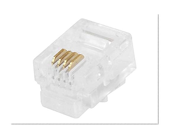 Book Cover Monoprice 50-pcs RJ11 6P4C Plug for Round Solid Cable