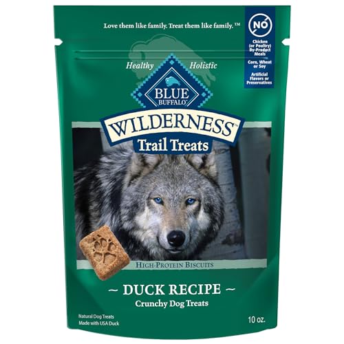 Book Cover Blue Buffalo Wilderness Trail Treats Grain Free Crunchy Dog Treats Biscuits, Duck Recipe 10-oz bag