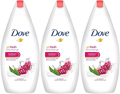 Book Cover Dove Go Fresh Revive Body Wash, Pomegranate 500 ML (16.9 oz) Pack of 3