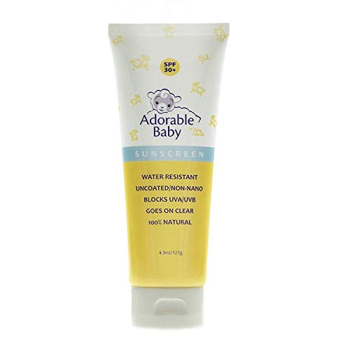Book Cover Adorable Baby By Loving Naturals All Natural Sunscreen Spf 30 + for Toddler Children and Adults Non Nano Zinc Oxide 4.3 Oz UVA/UVB