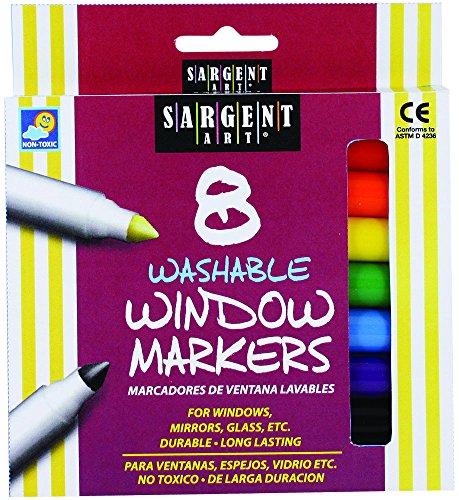 Book Cover Sargent Art 22-1567 8-Count Washable Window Markers,Assorted