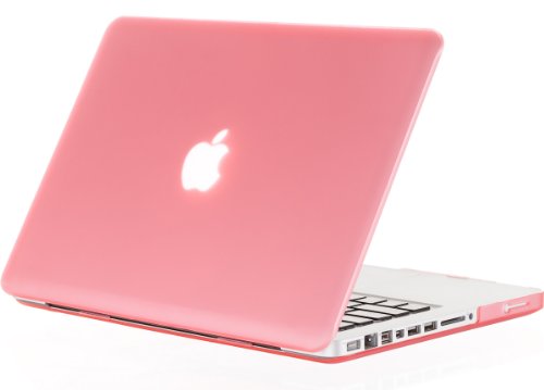 Book Cover Kuzy - PINK Rubberized 13inch Hard Case Cover See Thru for NEW Macbook PRO 13.3