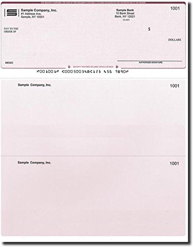 Book Cover 500 Computer Checks on Top - Printed - Compatible for QuickBooks - Burgundy Diamond