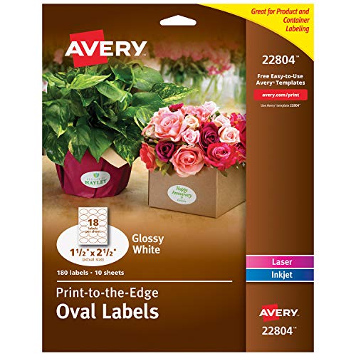 Book Cover Avery Oval Labels for Laser & Inkjet Printers, 1.5
