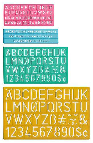 Book Cover Westcott 02145 Letter Stencil Guide Set, Assorted, 4 Pack