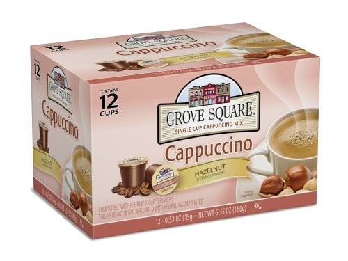 Book Cover Grove Square Cappuccino, Hazelnut, 12 Single Serve Cups (Pack of 3)