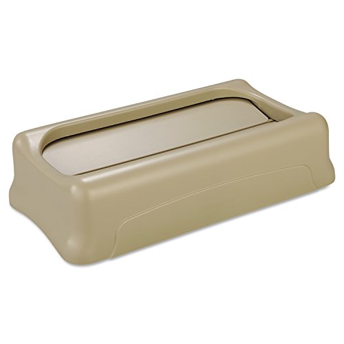 Book Cover Rubbermaid Commercial FG267360BEIG Swing Lid for Slim Jim Containers, Beige