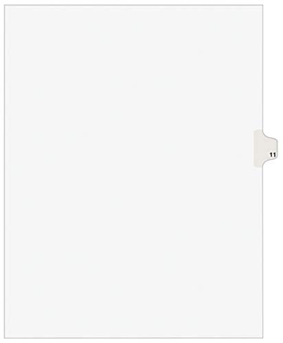 Book Cover Avery Individual Legal Exhibit Dividers, Avery Style, 11, Side Tab, 8.5 x 11 inches, Pack of 25 (11921)