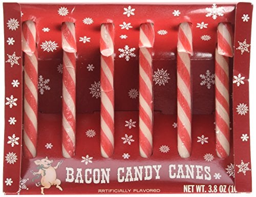 Book Cover Archie McPhee Bacon Candy Canes, 3.8 Ounce, 6 Pack