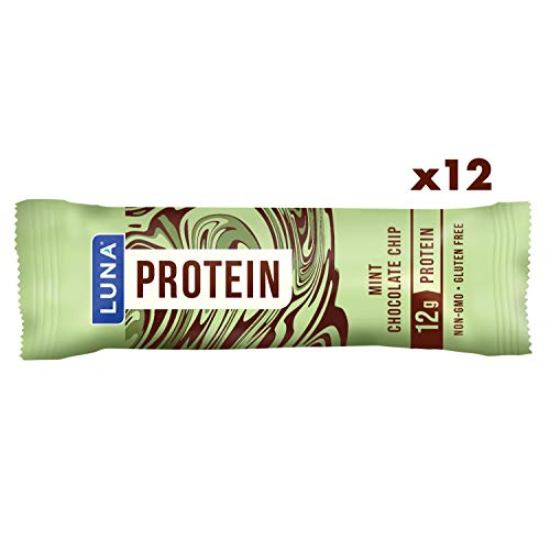 Book Cover Clif Bar Luna Protein Bar Mint Chocolate Chip 45 g (Pack of 12)