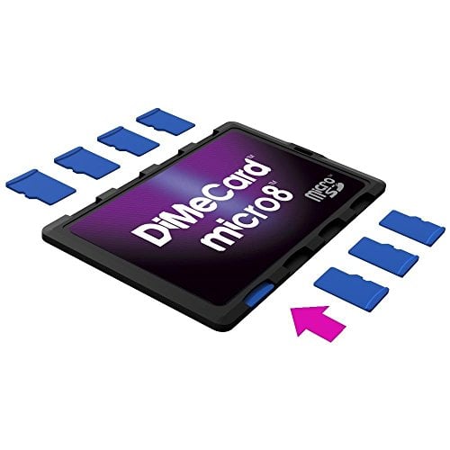 Book Cover DiMeCard micro8 microSD Memory Card Holder (Ultra thin credit card size holder, writable label)