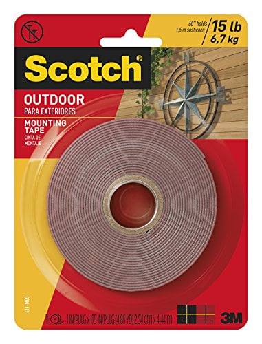 Book Cover Scotch Outdoor Mounting Tape, 1-inch x 175-inches, Gray, 1-Roll (411-MEDIUM)