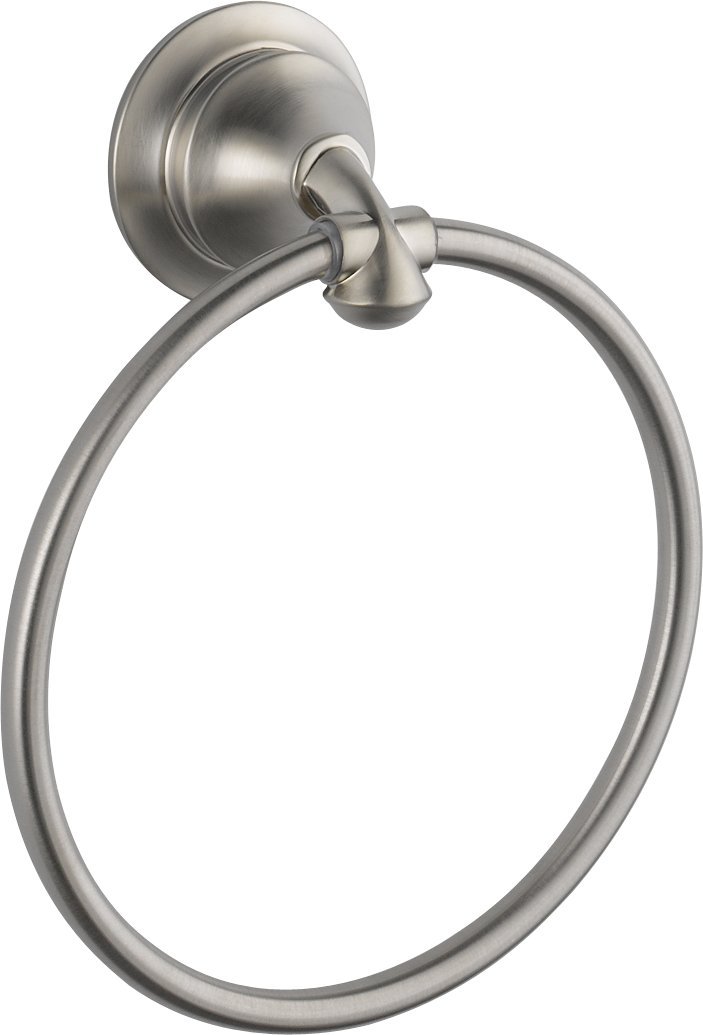 Book Cover Delta Faucet 79446-SS Linden Wall Mounted Towel Ring in Brilliance Stainless Steel, Bath Accessories Towel Ring Brilliance Stainless Steel