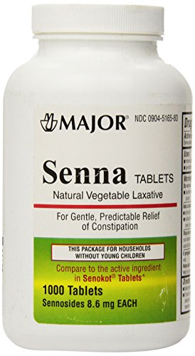 Book Cover Senna 8.6 Mg Natural Vegetable Laxativ 1000 Tablets Generic for Senekot by MAJOR PHARMACEUTICALS (Original Version)