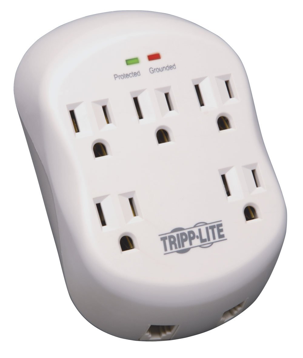 Book Cover Tripp Lite 5 Outlet Surge Protector Power Strip, Direct Plug In, RJ11 Protection, & $15,000 INSURANCE (SK5TEL-0)