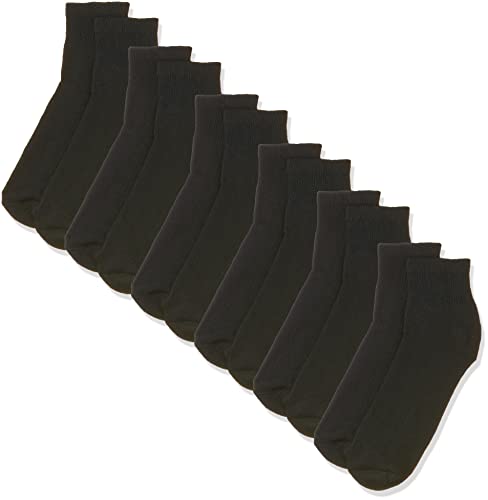 Book Cover Hanes Men's 6 Pack Ankle Socks, (Size 6-12/Black)