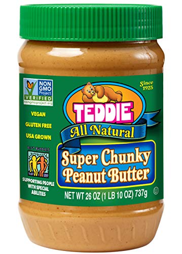 Book Cover Teddie All Natural Peanut Butter, Super Chunky, 26-Ounce Jar (Pack of 3)