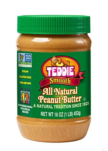 Book Cover Teddie All Natural Peanut Butter, Smooth, 16-Ounce Jar (Pack of 4)