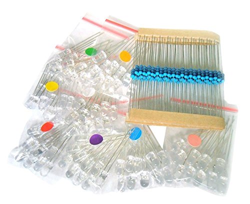 Book Cover microtivity IL188 5mm Assorted Clear LED w/Resistors (8 Colors, Pack of 80)
